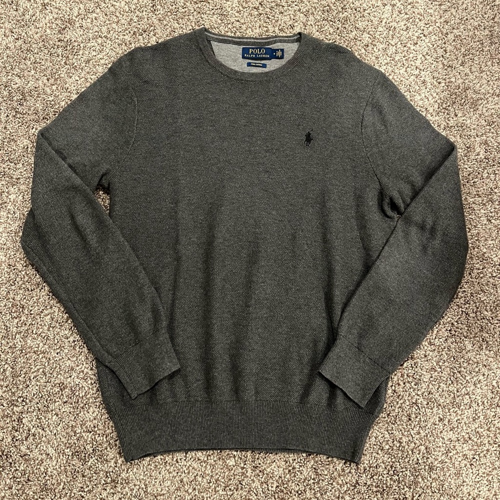 Polo Ralph Lauren Grey Pima Cotton Sweater